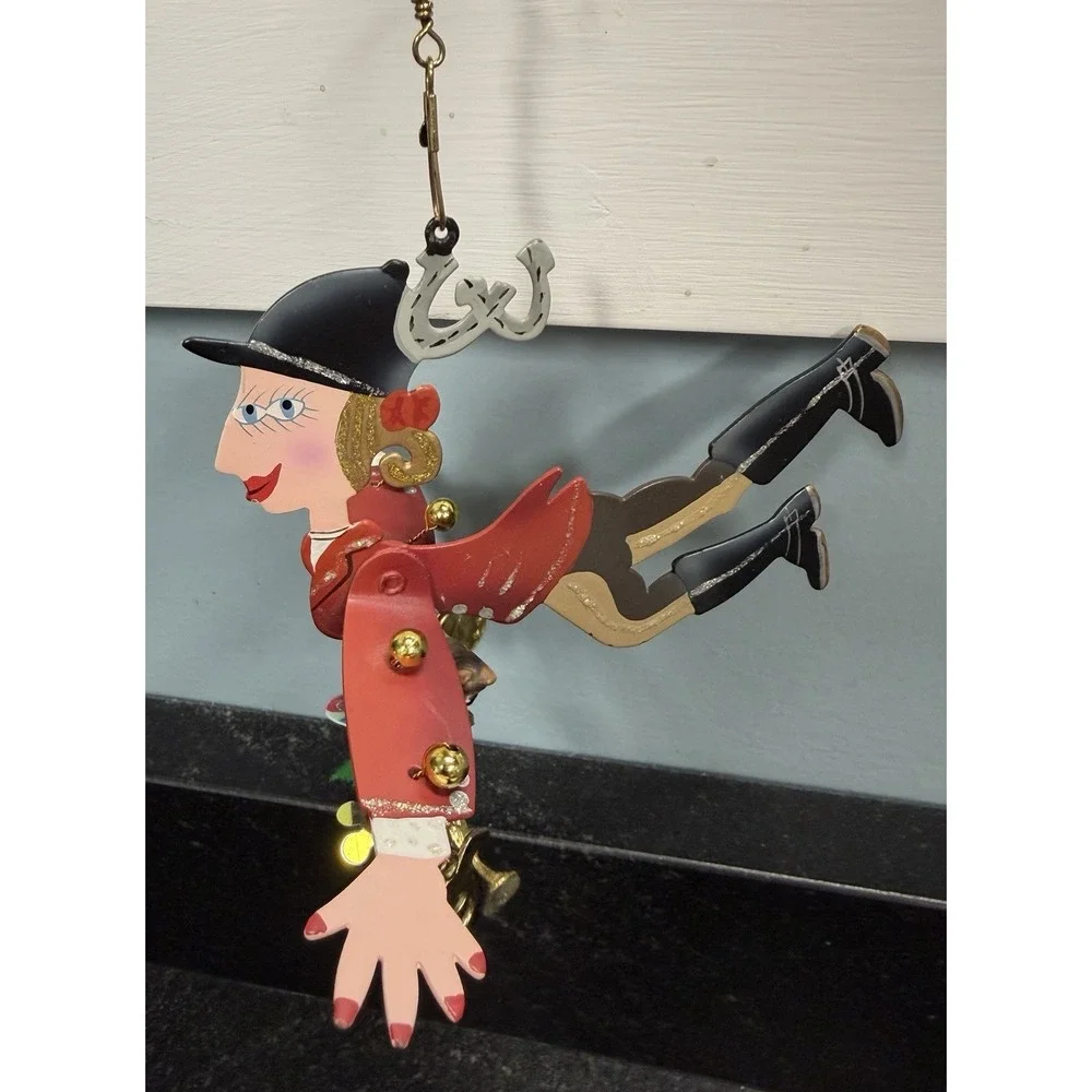 Silvestri Ross Whimsical Equestrian Angel Ornament Flying Lady w/ Charms‎ Horse